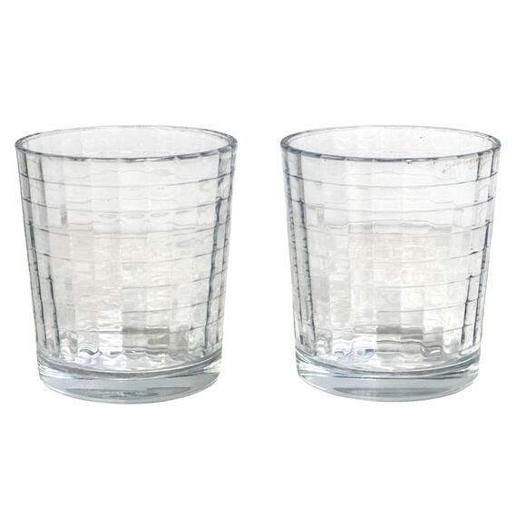 Circleware Crystal Retired 'Windowpane' Double Old Fashioned Glasses-Set of 2 - Picture 1 of 4